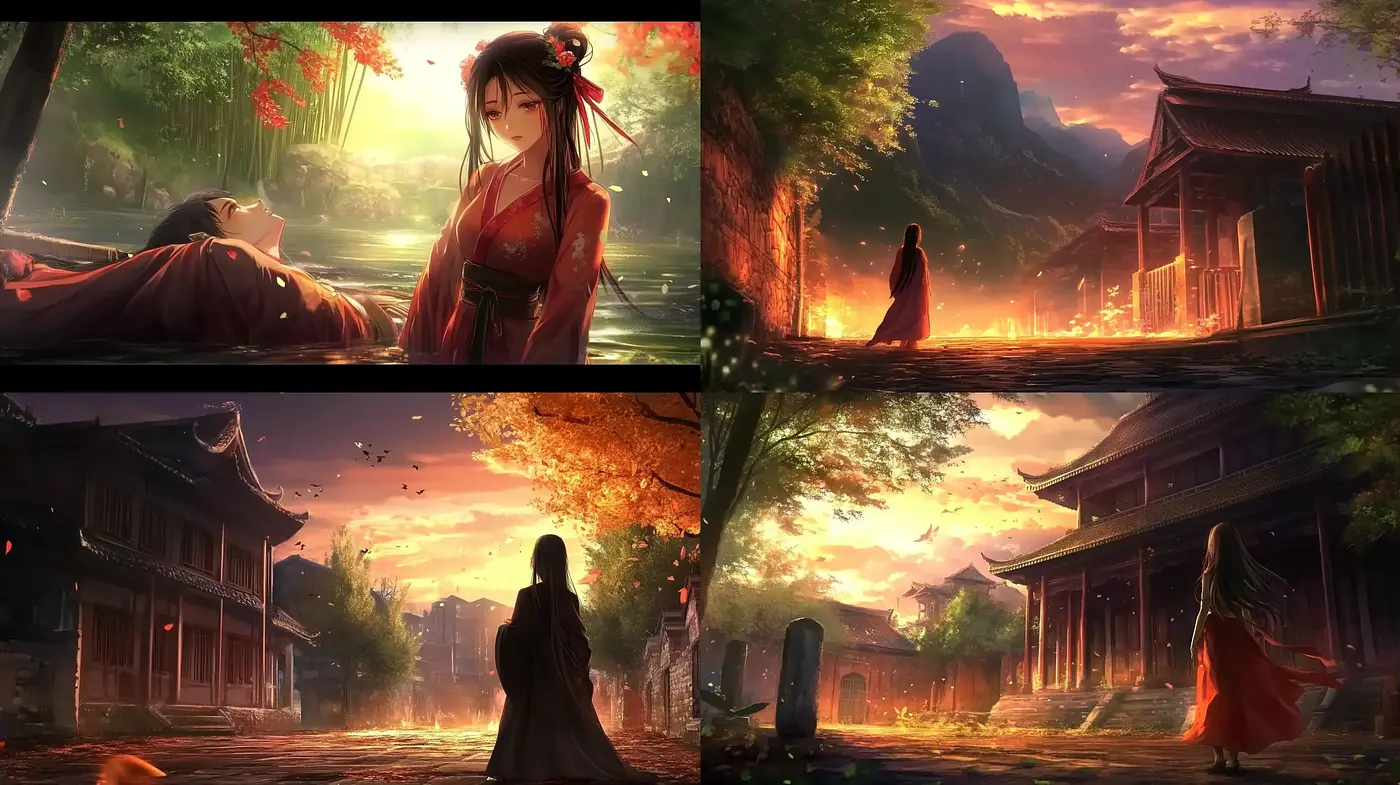 Enchanting Elysian Vistas with Ethereal Figures - Midjourney sref style