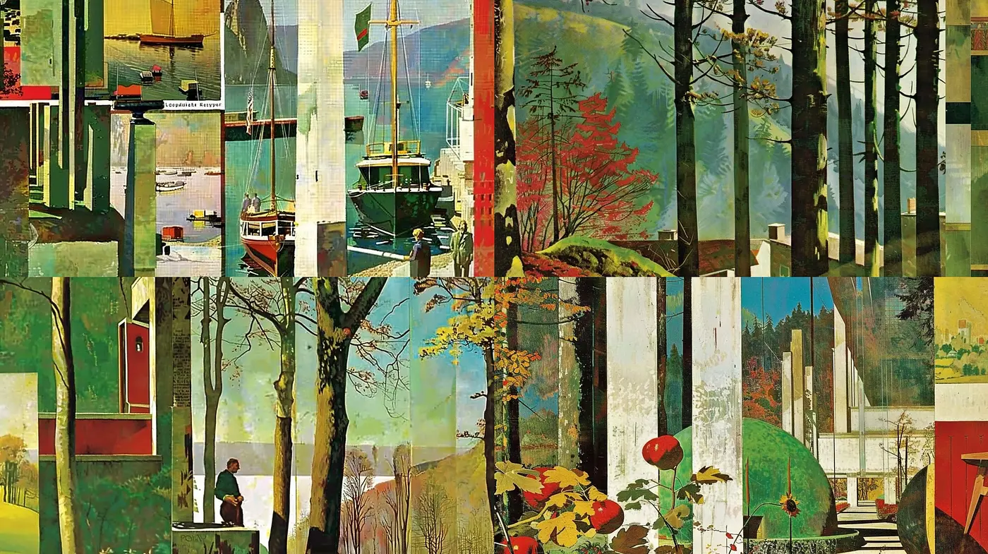 Ethereal Nature Fusion with Mid-Century Modern Overtones - Midjourney sref style
