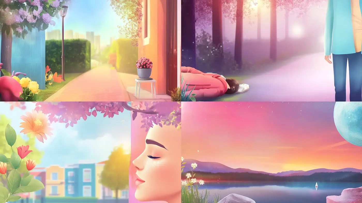 Ethereal Twilight Hues with Stylized Nature - Midjourney sref style