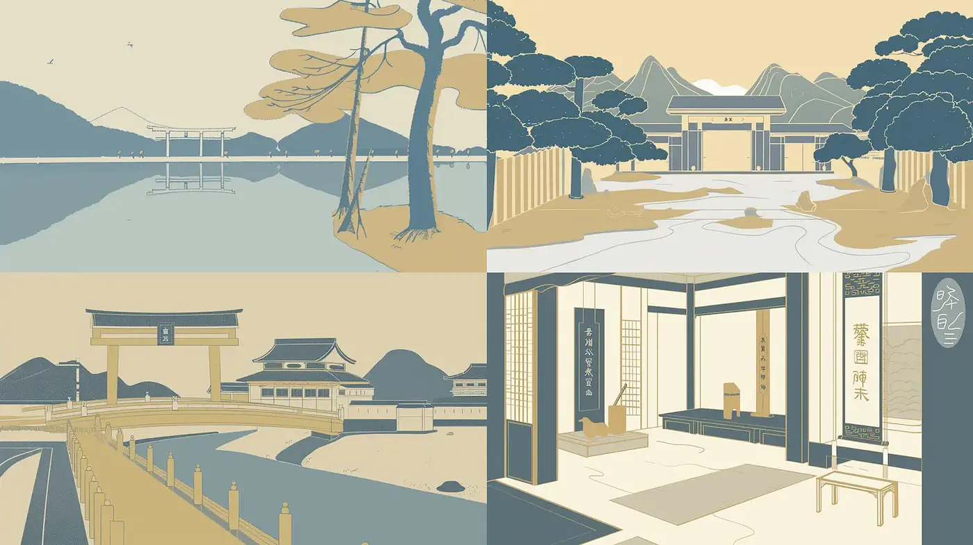 Harmonious Exploration of Eastern Minimalism and Nature - Midjourney sref style
