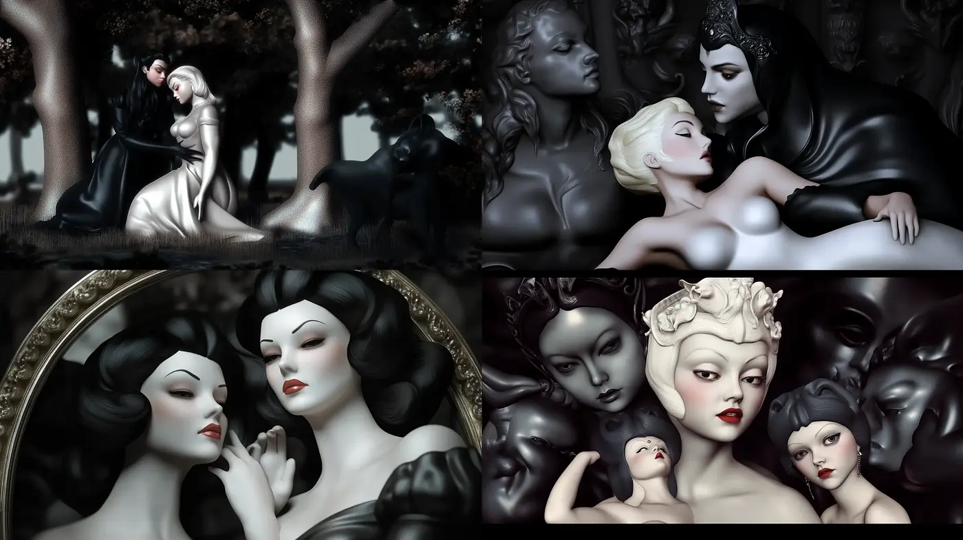 Ethereal Monochromatic Elegance with a Surrealist Influence - Midjourney sref style
