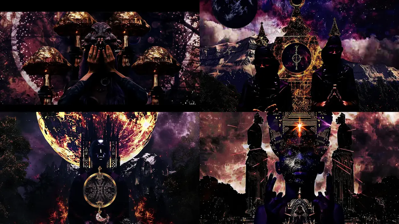 Dark Mystical Visuals with a Cosmic and Esoteric Theme - Midjourney sref style
