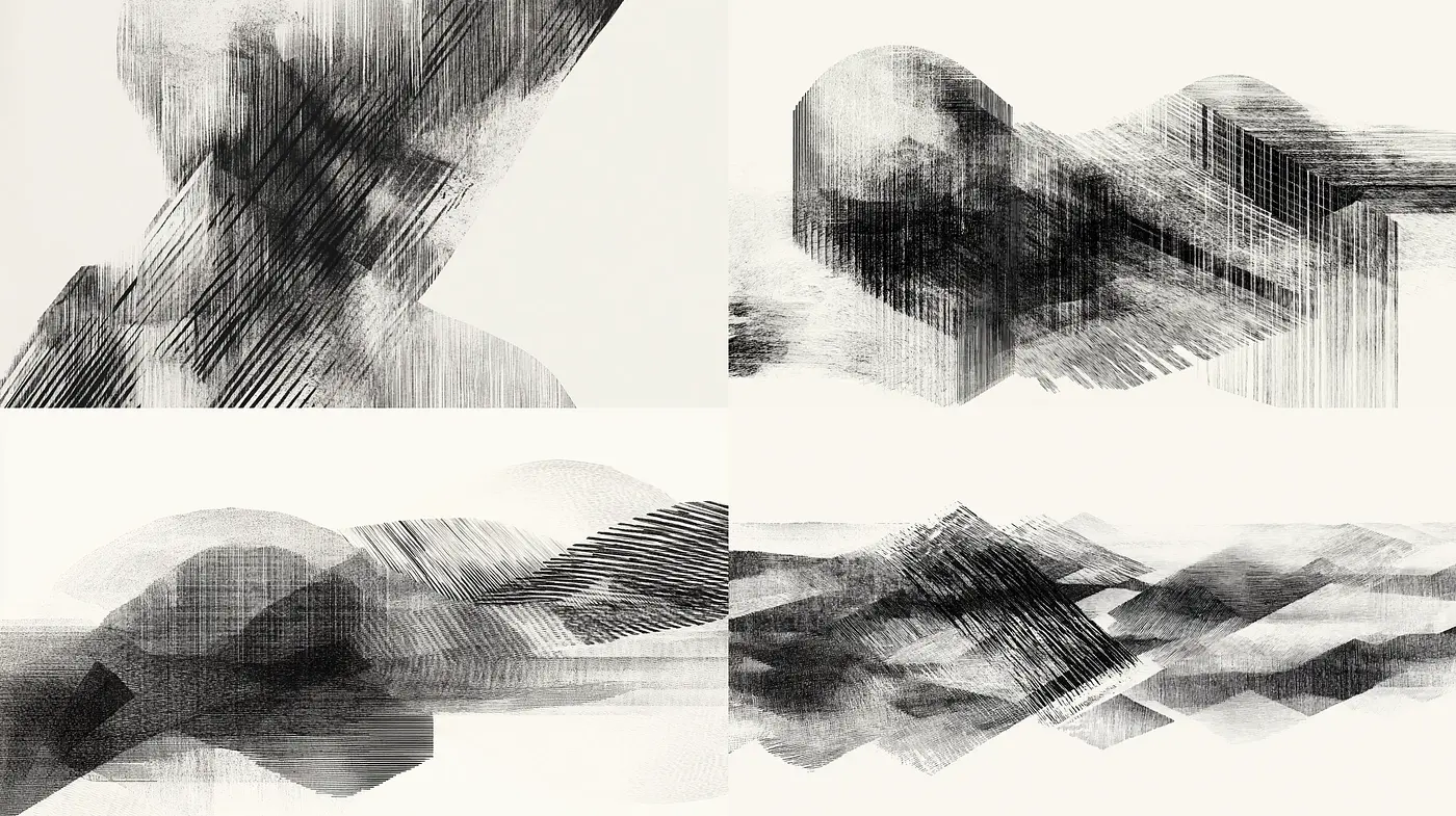 Monochromatic Textural Harmony in Abstract Expression - Midjourney sref style
