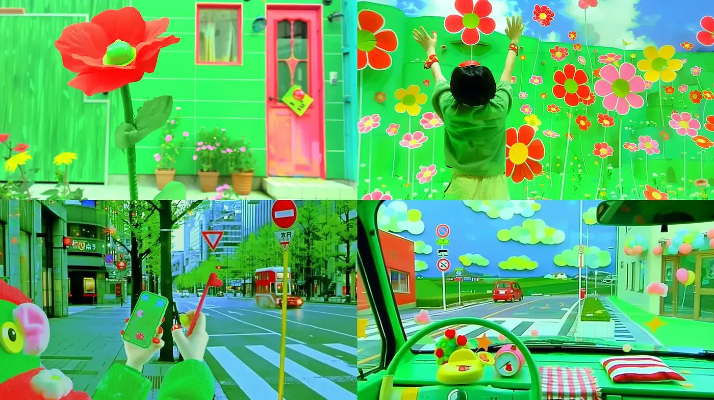 Vibrant Whimsical Surrealism with Floral Motifs and Playful Imagery - Midjourney sref style