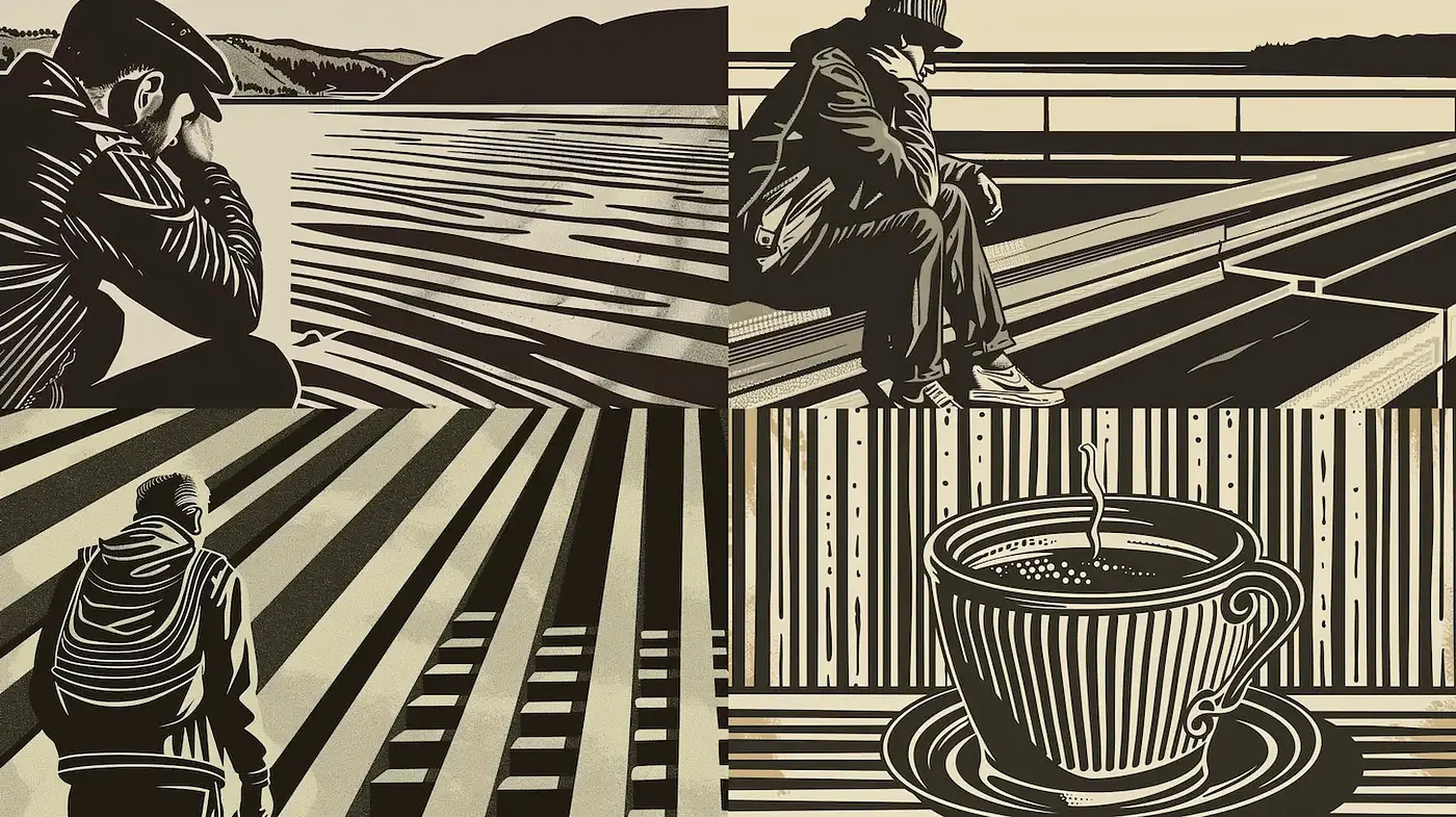 Captivating Illustrations with Strong Lines and Monochrome Depth - Midjourney sref style