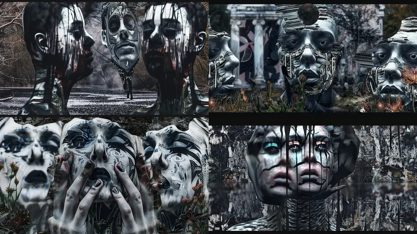 Surreal and Disturbing Aesthetic with a Technological Edge - Midjourney sref style