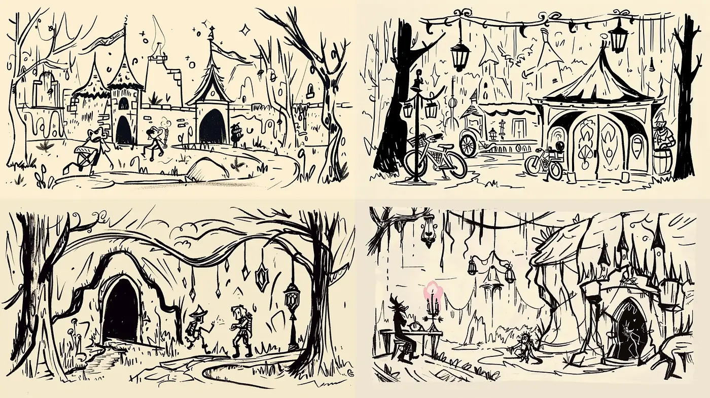 Enchanting Sepia-Toned Storybook Illustrations - Midjourney sref style