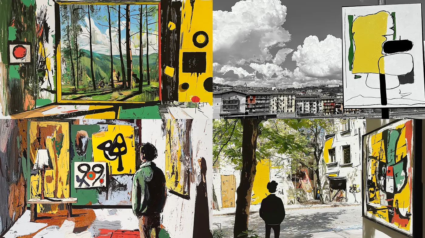 Abstract Urban Panorama with Vibrant Expressionist Influence - Midjourney sref style