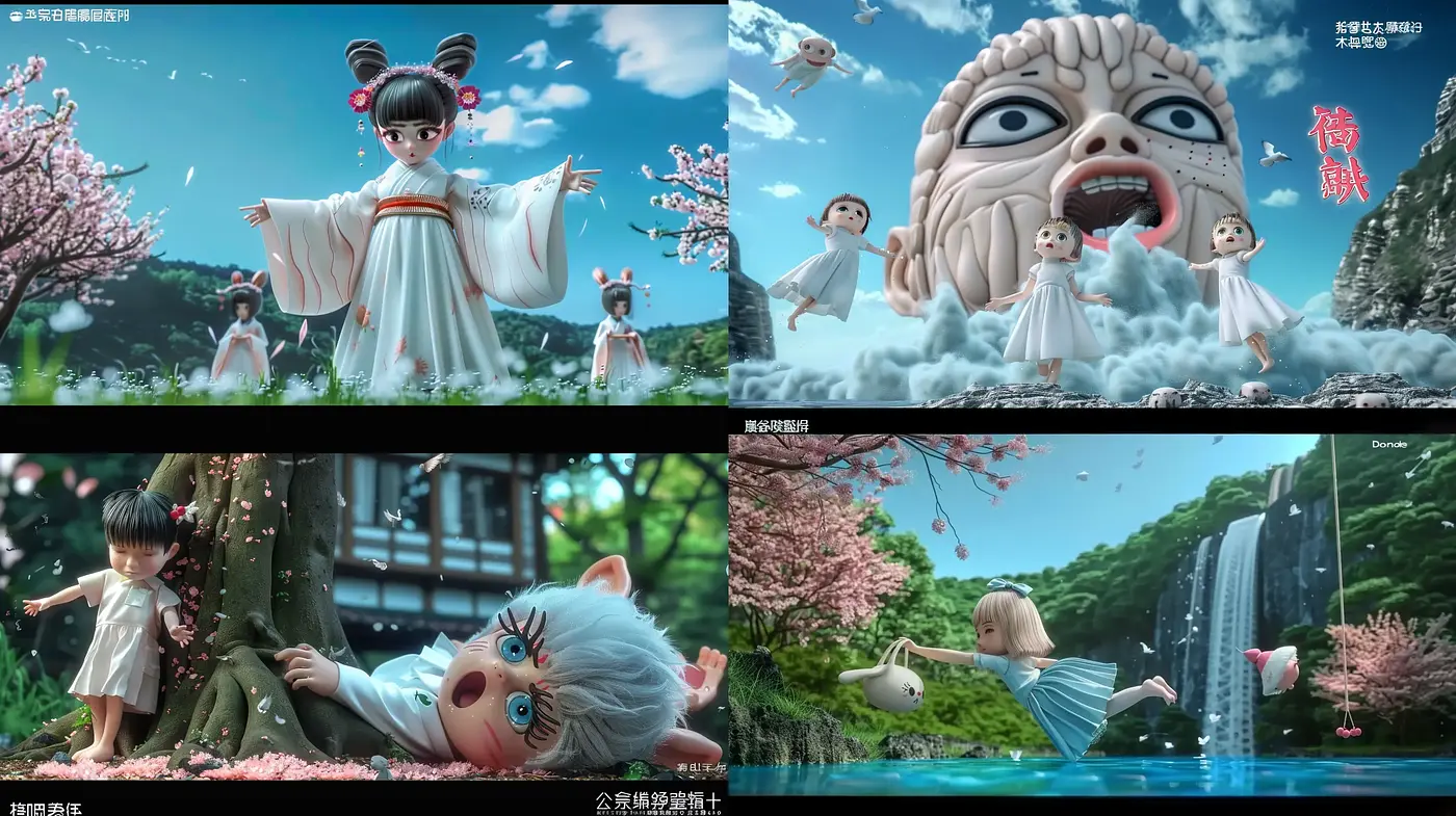 Cherry Blossom Enchantment with Surreal Anime Influences - Midjourney sref style