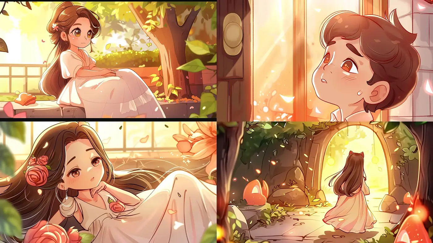 Warm Autumnal Glow in Anime-Inspired Illustrative Panache - Midjourney sref style