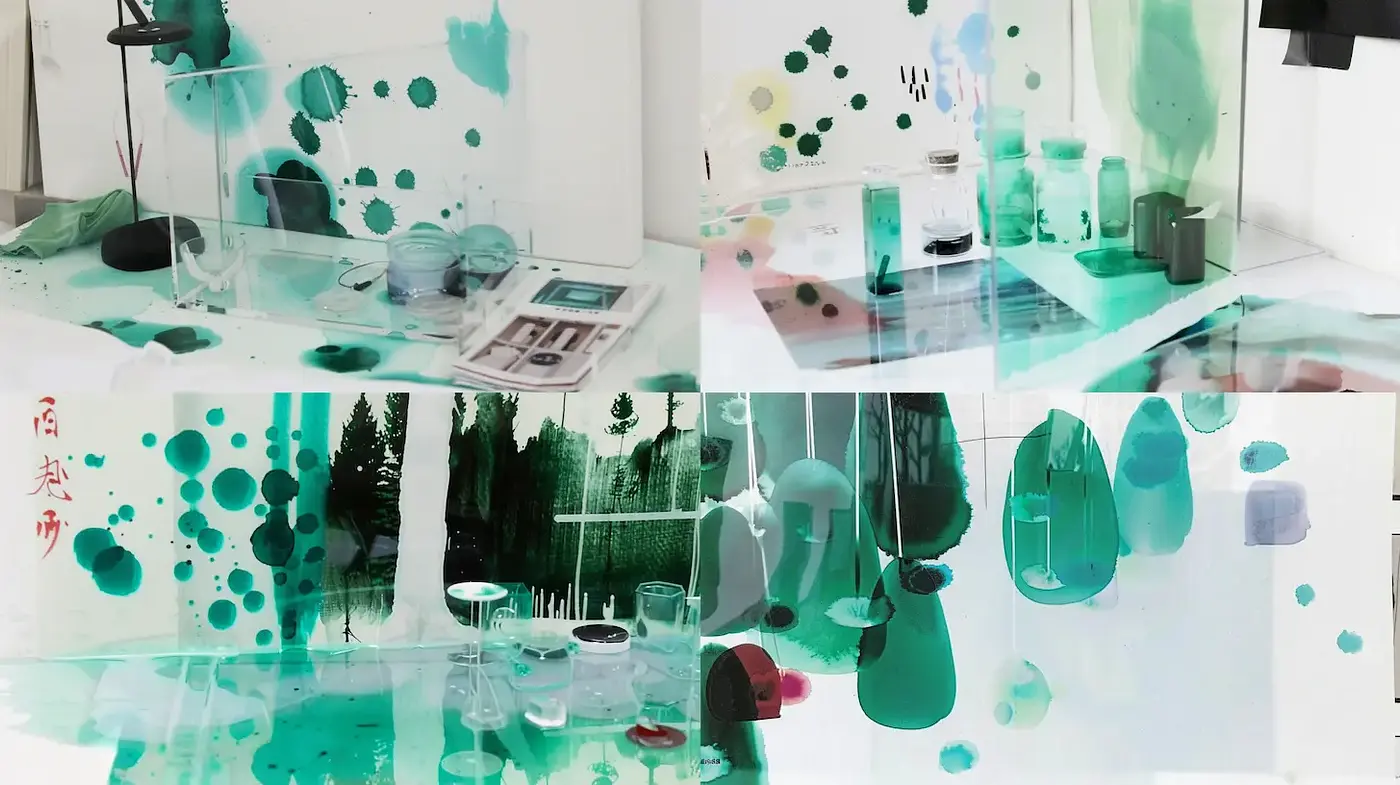 Abstract Exploration of Fluidity and Color Interaction in Artistic Expressions - Midjourney sref style