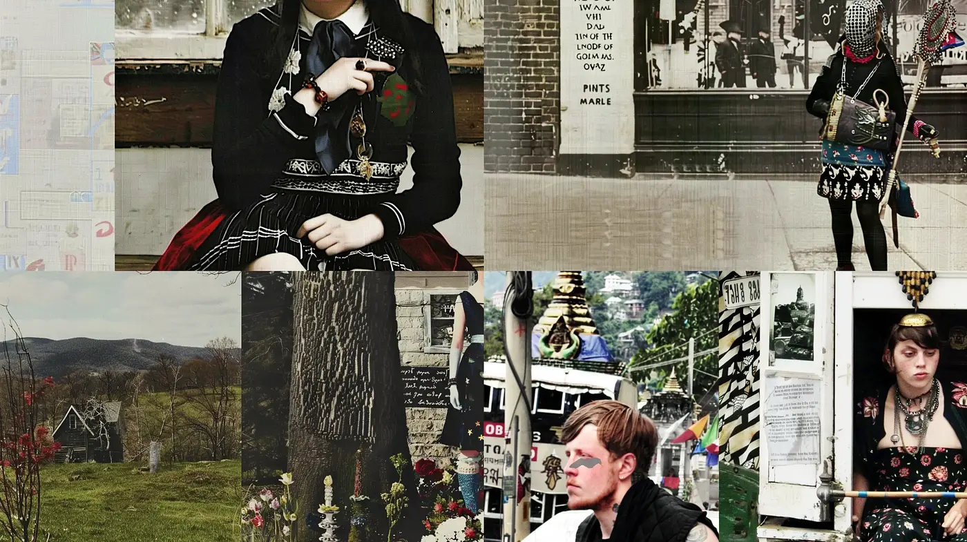 Eclectic Tapestry of Vintage and Modern Textural Collage - Midjourney sref style