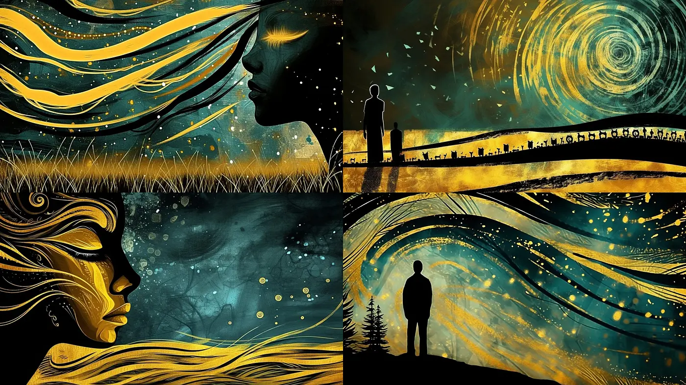 Ethereal Nocturne: An Homage to Van Gogh's Swirling Skies and Ebony Tones - Midjourney sref style