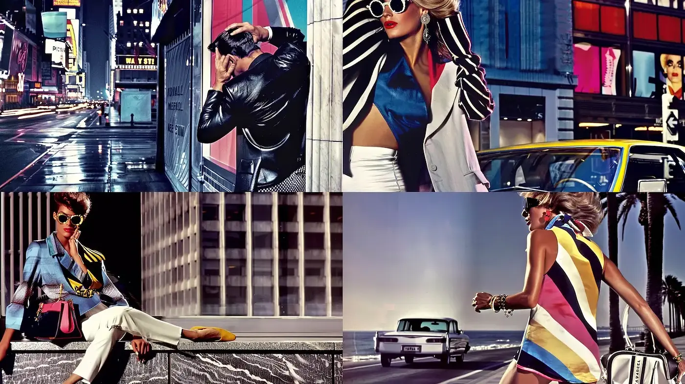 Contemporary High Fashion with a Retro Urban Aesthetic - Midjourney sref style