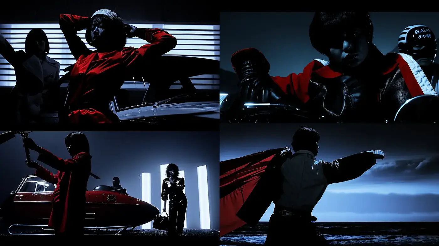 Cinematic Retro Futurism With Bold Aesthetic Elements - Midjourney sref style