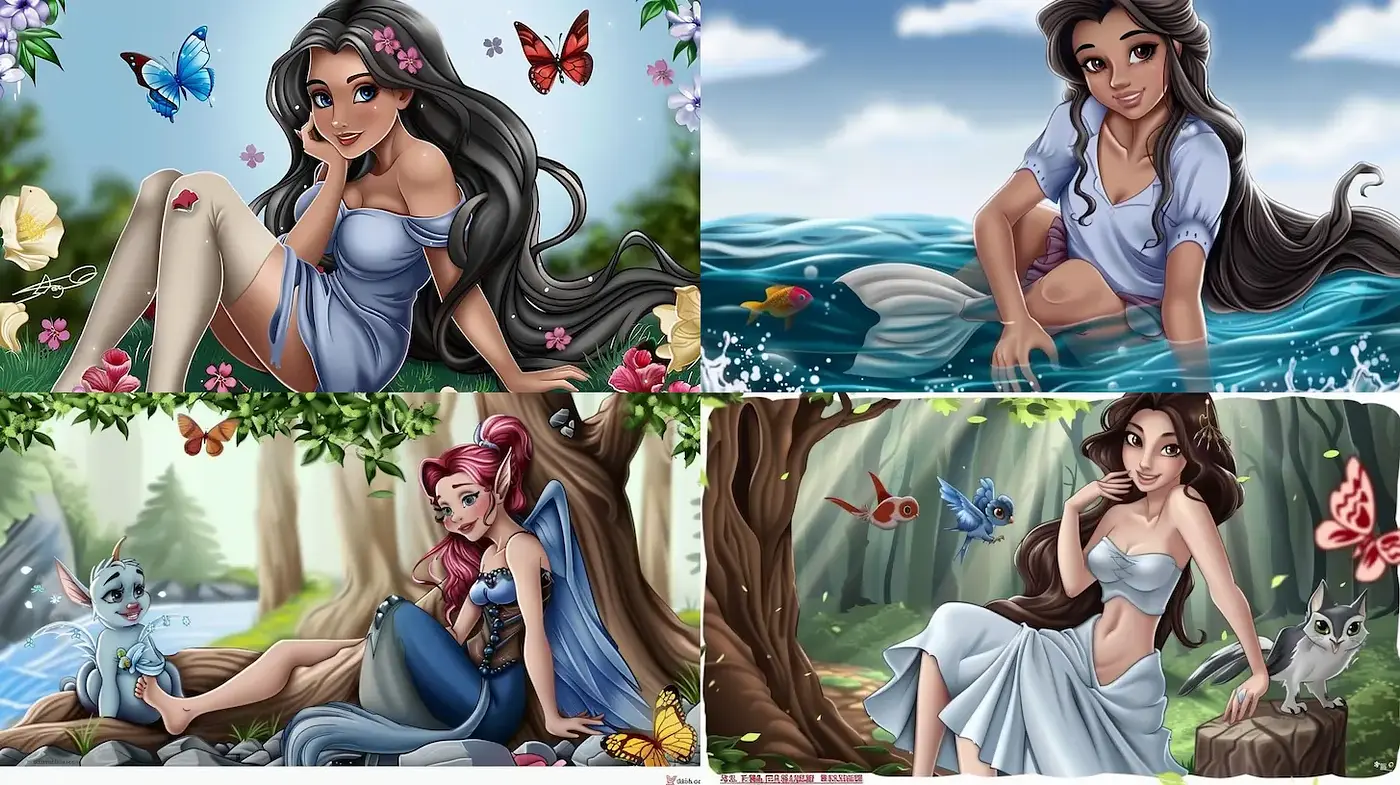 Elements of Playful Whimsy in Digital Art with Enchanting Characters - Midjourney sref style