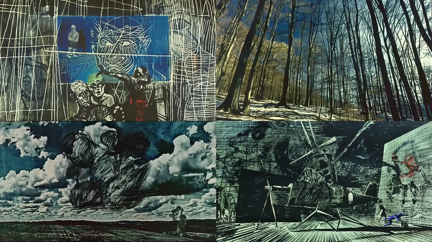 Ethereal Textured Dreamscape with Surrealist Overtones - Midjourney sref style