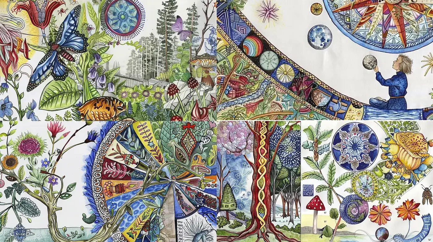 Intricate Nature-Inspired Illustrations with a Whimsical and Detailed Touch - Midjourney sref style