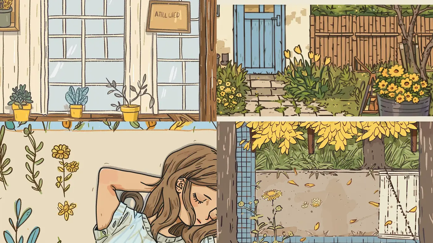 Warm and Whimsical Illustrated Tranquility - Midjourney sref style