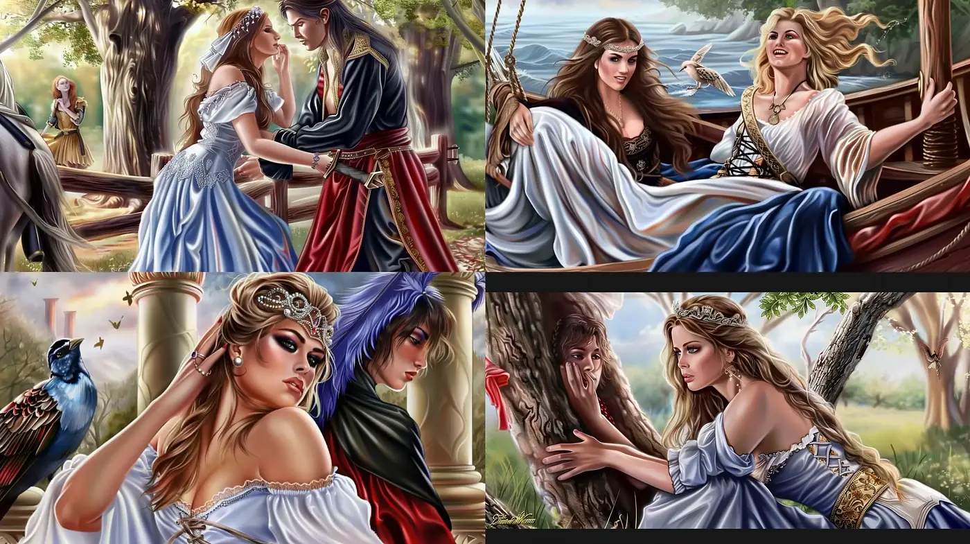 Enchanted Realism and Romantic Elegance in Artistic Synthesis - Midjourney sref style
