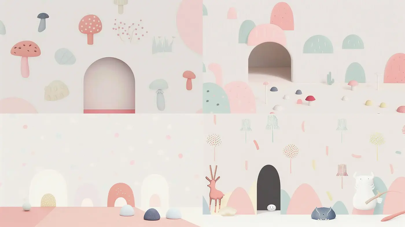 Whimsical Pastel Dreamscape Illustrations with a Scandinavian Design Aesthetic - Midjourney sref style