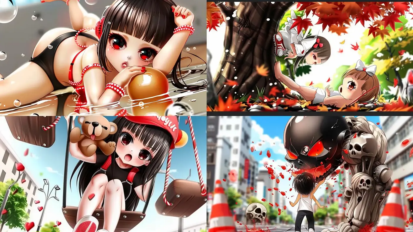 Lively Manga-Inspired Illustrations with a Saturated Autumn Palette - Midjourney sref style