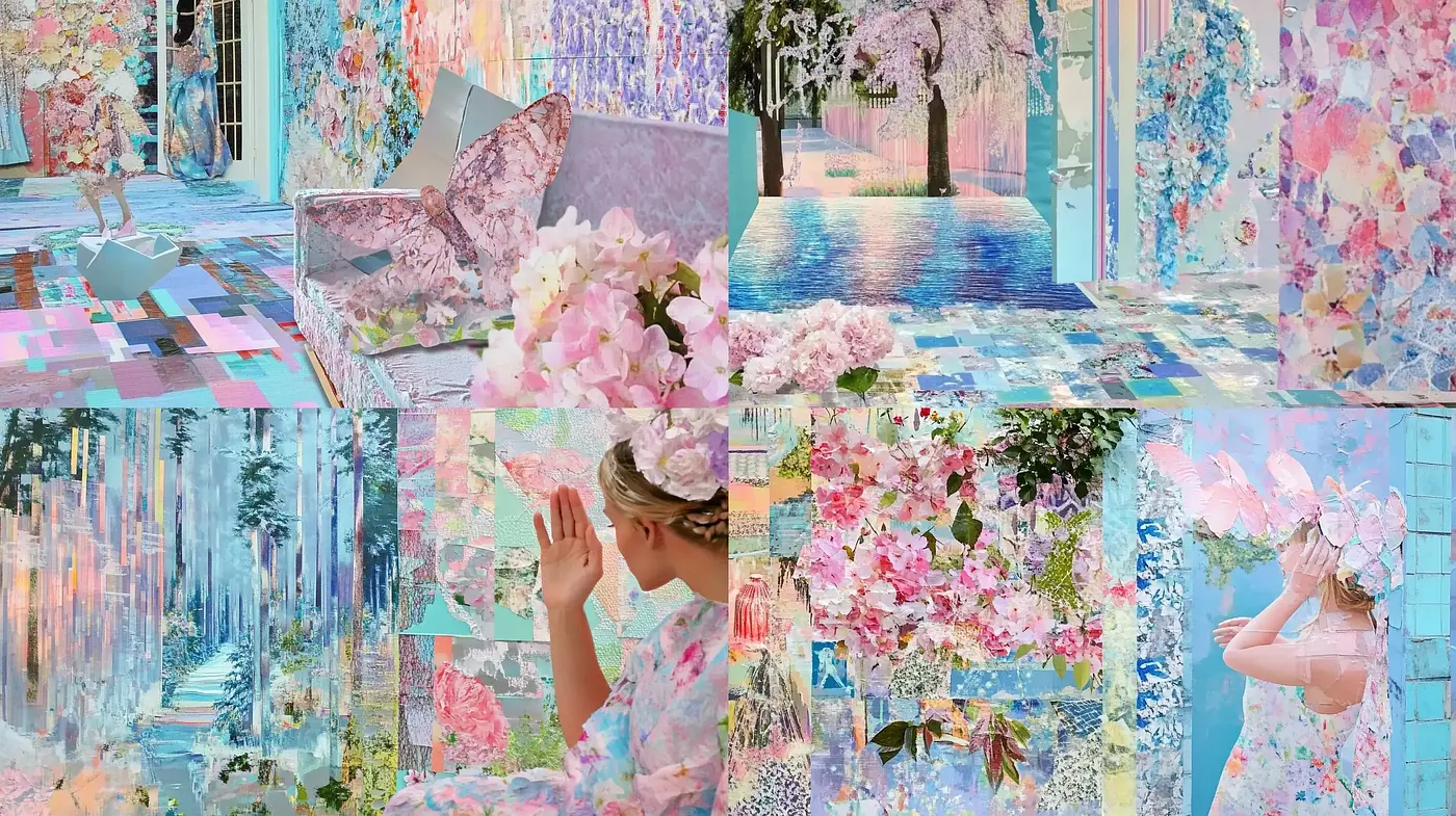 Floral Dreamscapes with Soft Pastel Infusion - Midjourney sref style