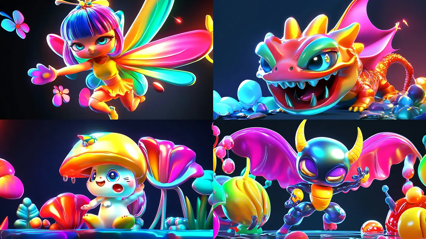 Luminous Fantasy Fusion with Vibrant Chromatic Cohesion - Midjourney sref style