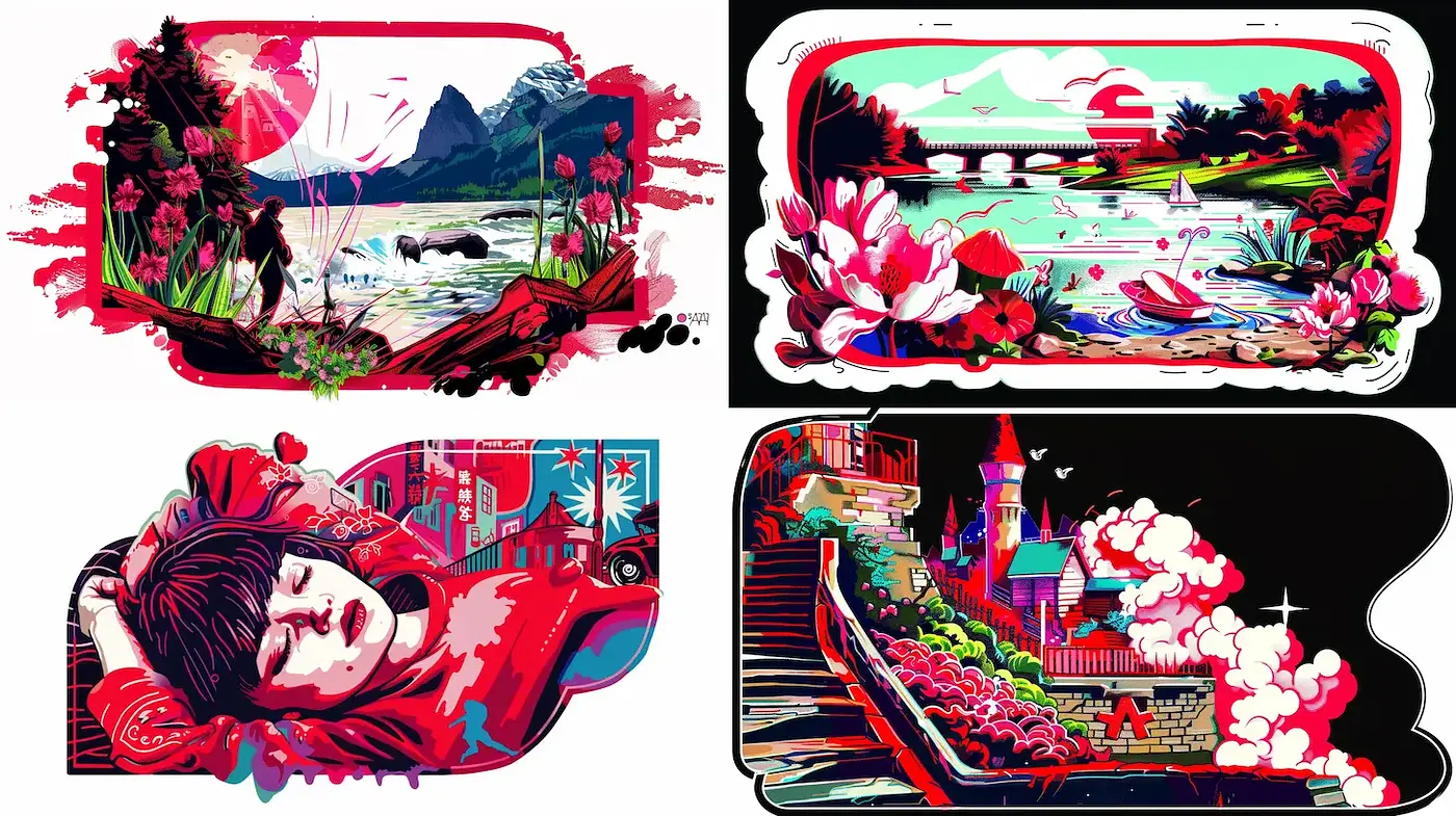Vibrant and Expressive Illustrative Style with Contemporary Artistic Influences - Midjourney sref style
