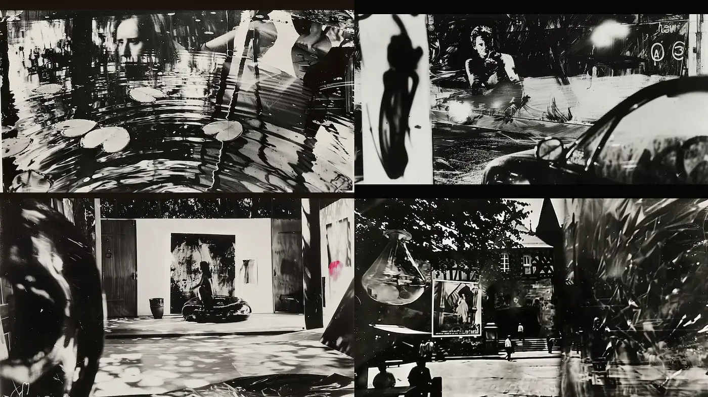 Moody and Surrealistic Noir Aesthetic with a Contemporary Twist - Midjourney sref style