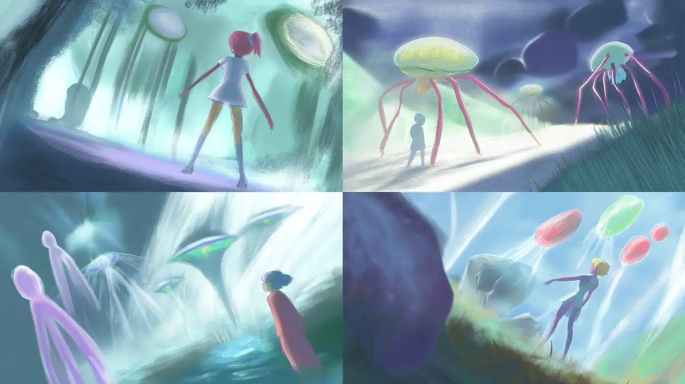 Ethereal Pastel Dreamscapes with Surrealist Tendencies - Midjourney sref style