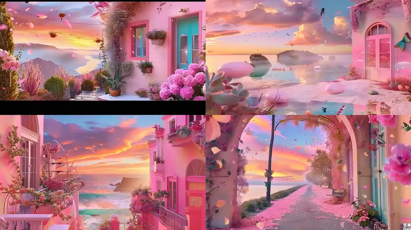 Whimsical Dreamscape with Pastel Elements and Nature Integration - Midjourney sref style