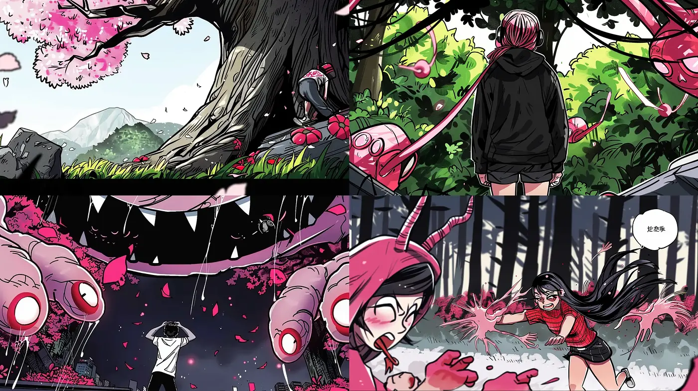 Dynamic Anime-Inspired Energetic Scenes with Vivid Contrast - Midjourney sref style