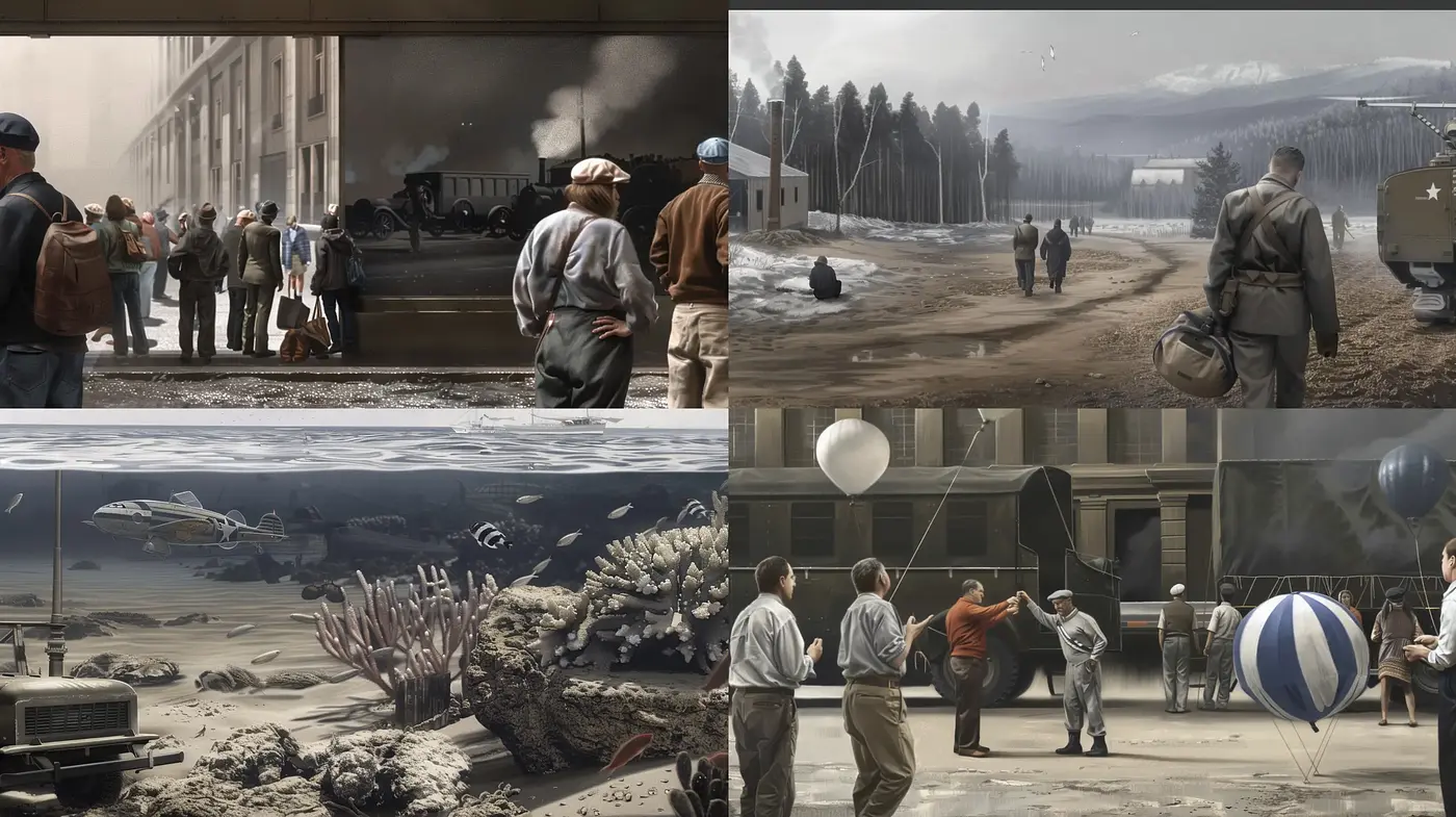 Uniformly Rendered Pseudohistorical Visions in Muted Tones - Midjourney sref style