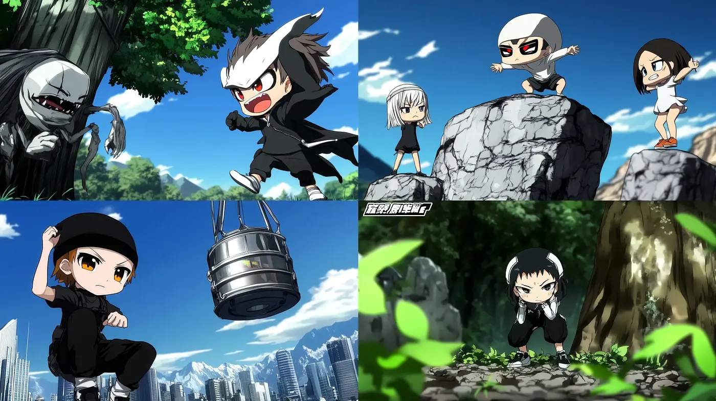 Energetic Anime-Inspired Stylization with Lively Character Dynamics - Midjourney sref style