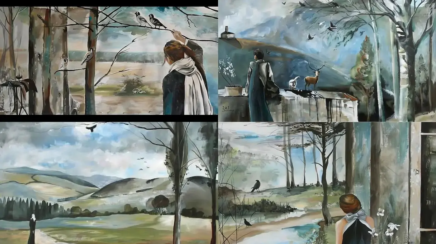 Ethereal Landscapes with a Touch of Nostalgia and Nature - Midjourney sref style