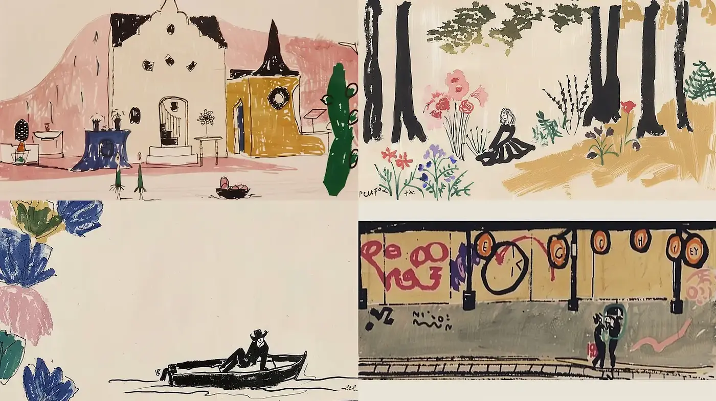Whimsical Illustrations with a Playful and Retro Vibe - Midjourney sref style