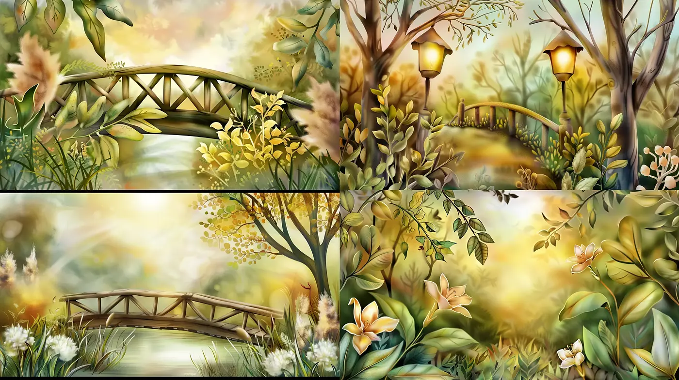 Enchanted Garden: A Symphony of Nature's Warmth and Light - Midjourney sref style
