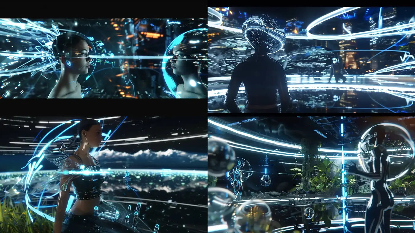 Futuristic Neon Dreamscape with Cinematic Overtones - Midjourney sref style