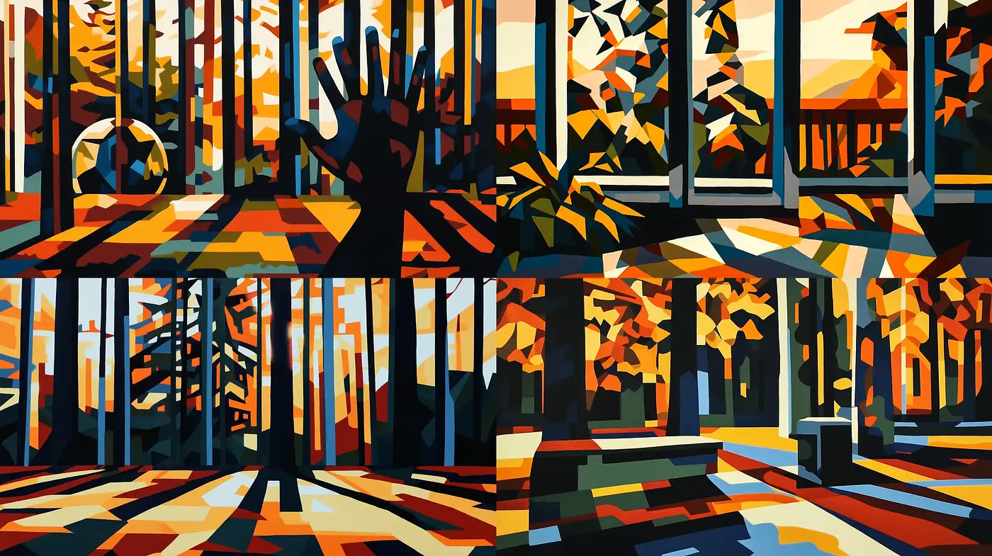 Geometric Luminance: A Study in Abstract Expressionist Light - Midjourney sref style