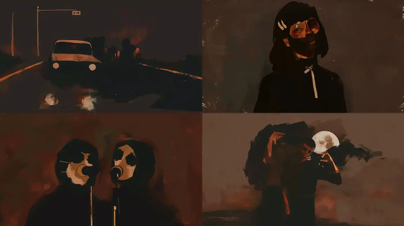 Dark and atmospheric paintings with a touch of surrealism - Midjourney sref style
