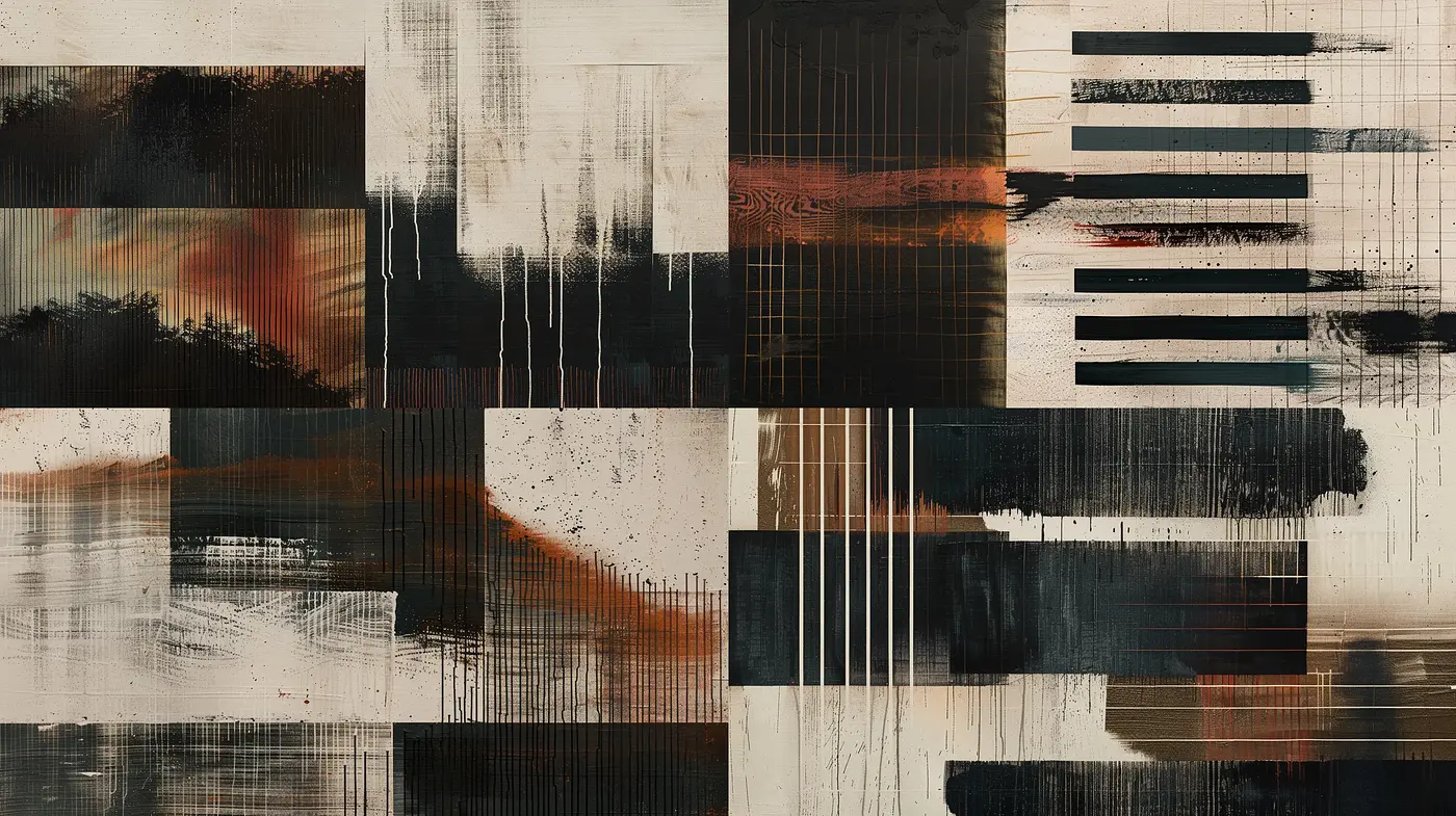 Abstract Expressionist Symphony in Sepia and Noir - Midjourney sref style