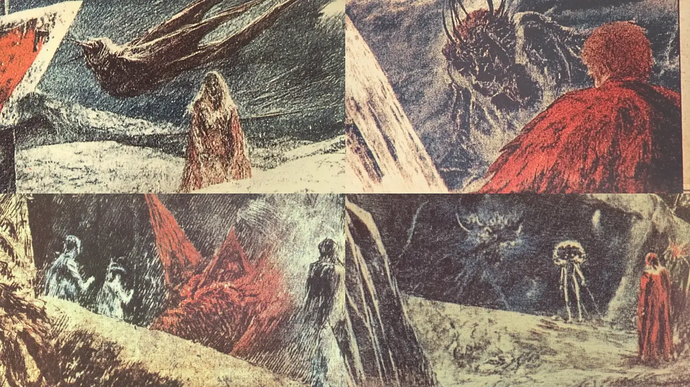 Ethereal Dreamscapes with a Surrealistic Retro Twist - Midjourney sref style