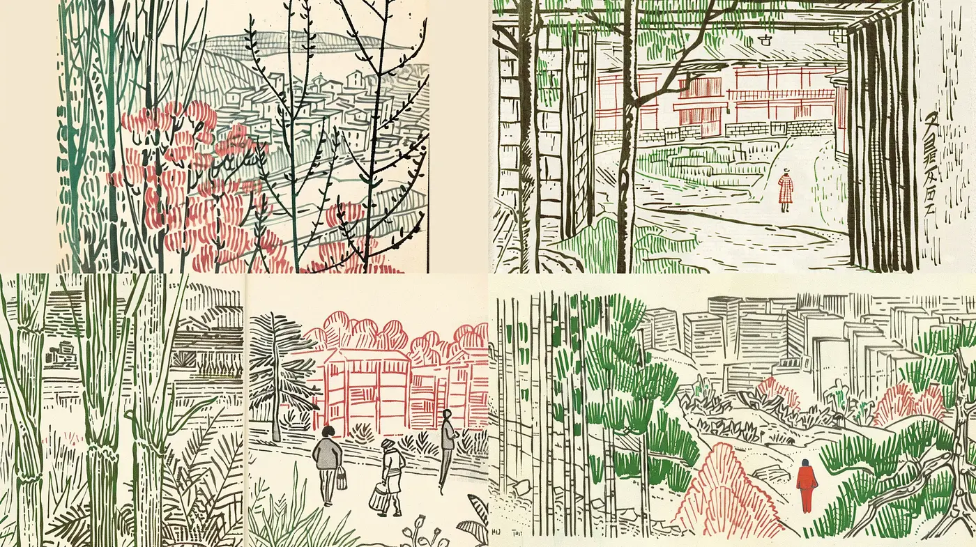 Ethereal Ink Sketches with a Pastel Touch - Midjourney sref style