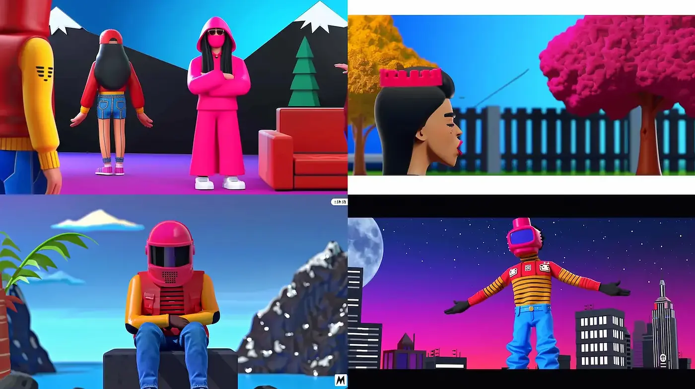 Vibrant and Contemporary 3D Illustrations with Playful Characterization - Midjourney sref style