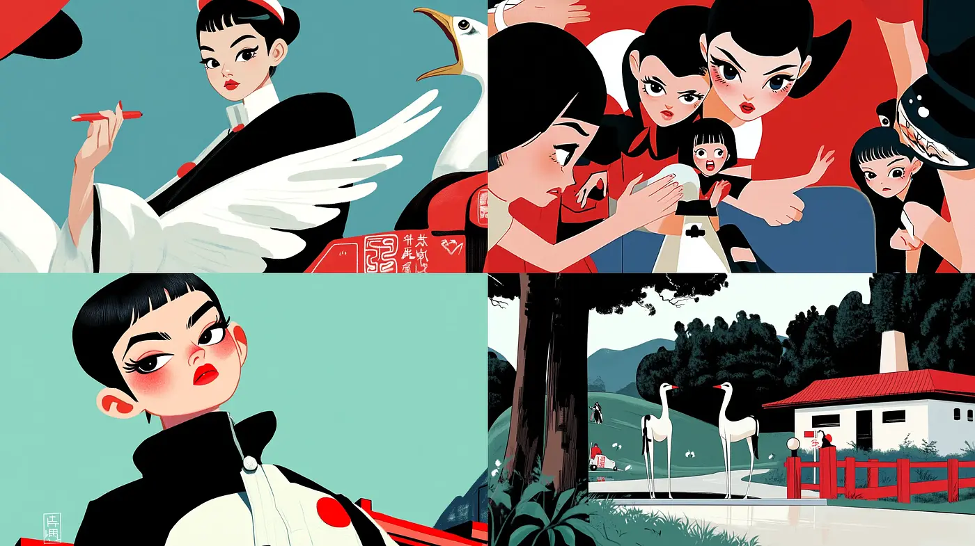 Contemporary Graphic Novel Elegance with a Cinematic Twist - Midjourney sref style