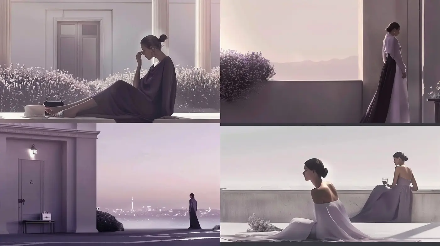 Ethereal Twilight: A Serene Homage to Solitude and Reflection - Midjourney sref style