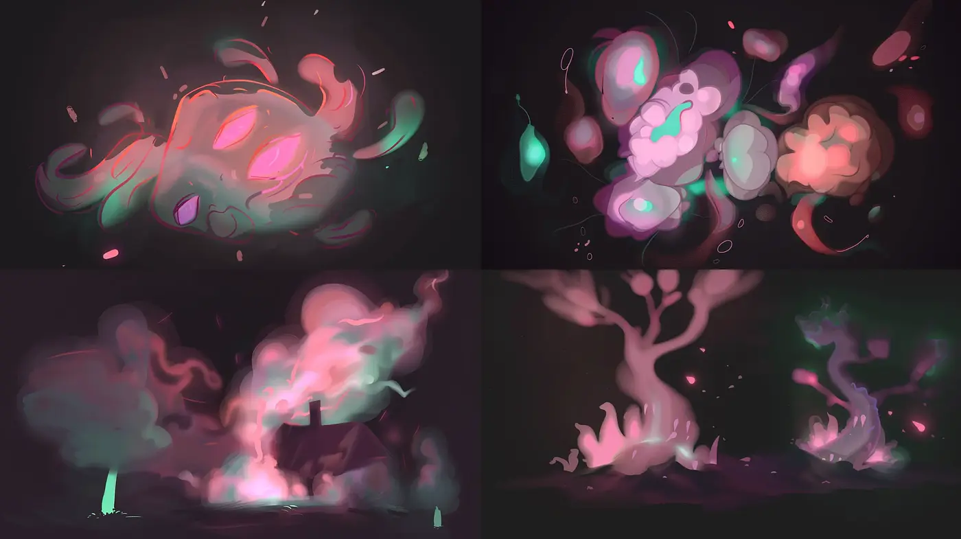 Ethereal Dreamscape of Luminous Hues and Abstract Forms - Midjourney sref style