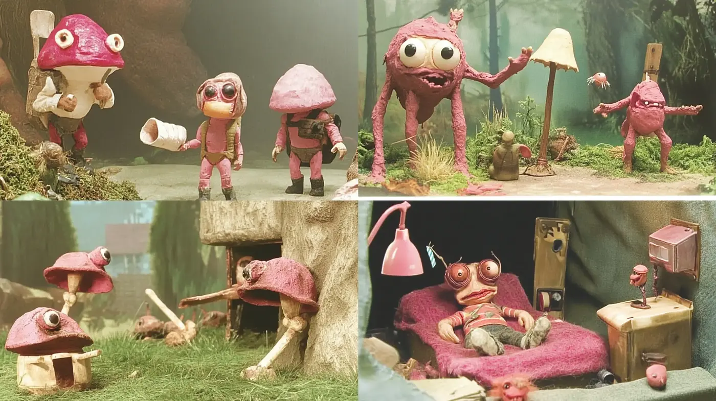 Whimsical Creature Craftwork with Surrealist Overtones - Midjourney sref style