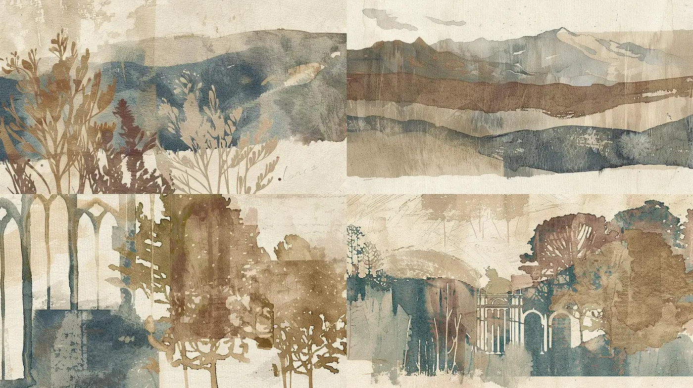 Ethereal Earth Tones: A Watercolor-Inspired Dreamland - Midjourney sref style